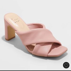 Dark Pink Cross Strap Heels